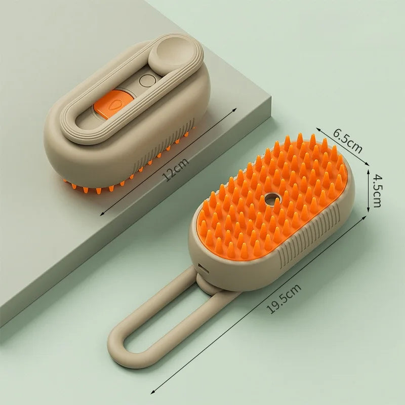 4-in-1 Pet Steam Grooming Brush – Spray, Massage