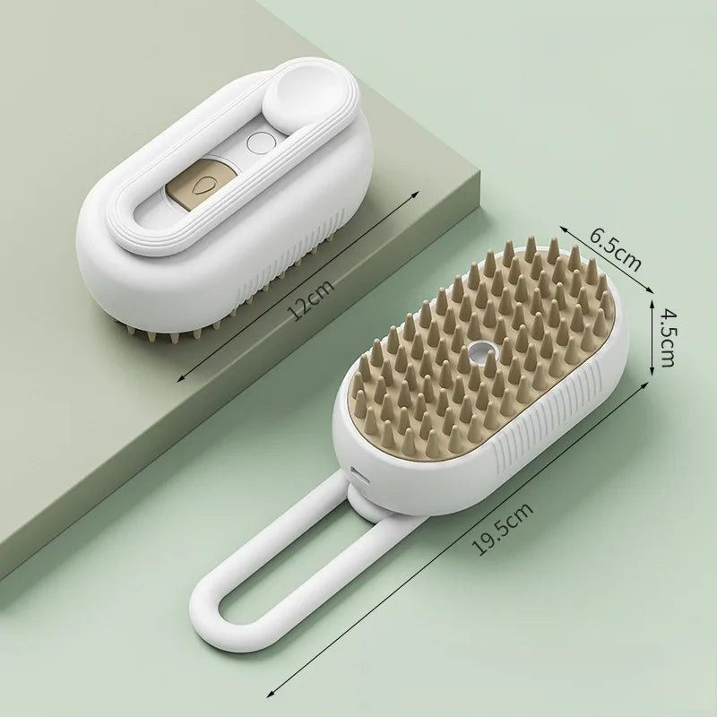 4-in-1 Pet Steam Grooming Brush – Spray, Massage