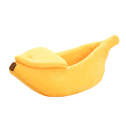 Banana Cat Bed – Cozy Plush Pet Basket for Cats & Small Dogs