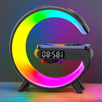 RGB Night Light Wireless Charger with Bluetooth Speaker & Alarm Clock