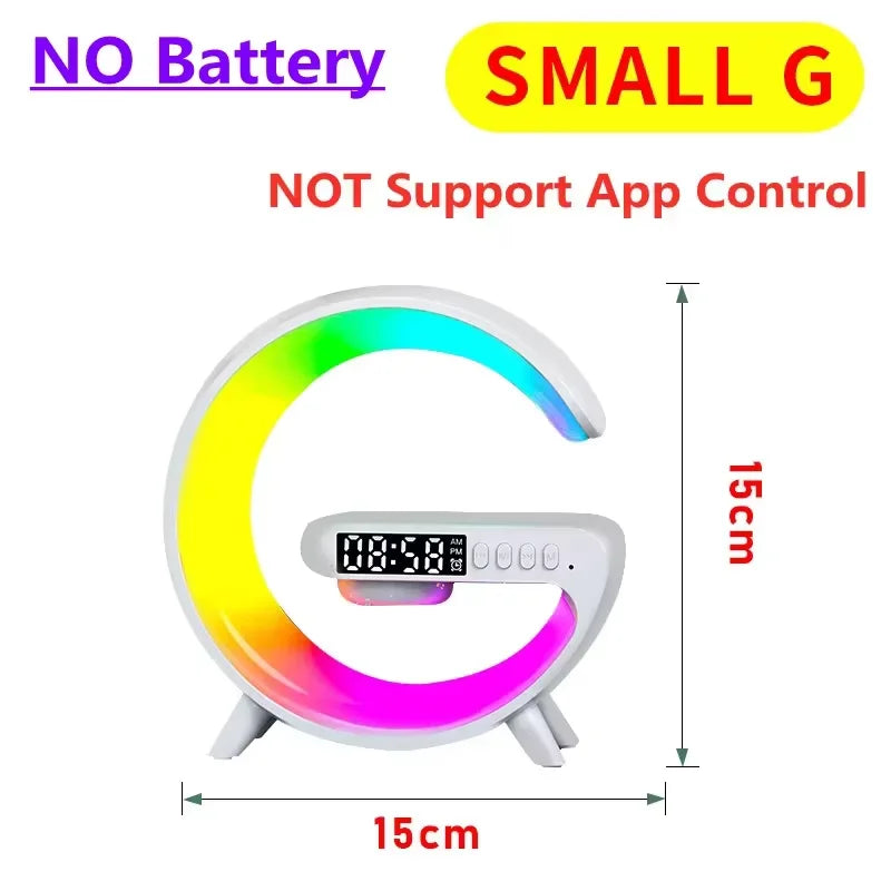 RGB Night Light Wireless Charger with Bluetooth Speaker & Alarm Clock