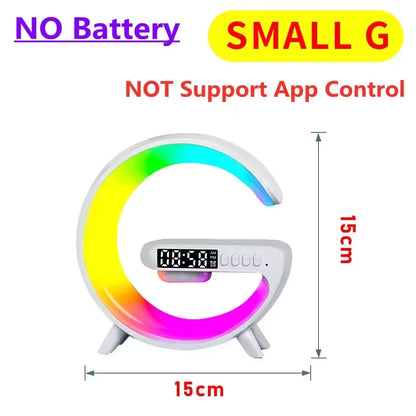 RGB Night Light Wireless Charger with Bluetooth Speaker & Alarm Clock