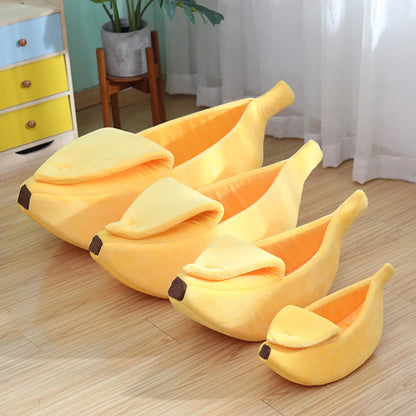 Banana Cat Bed – Cozy Plush Pet Basket for Cats & Small Dogs